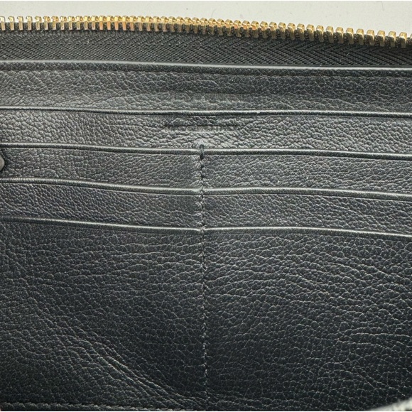 YSL-Authentic-Black Lambskin Long Wallet Zippy - Vintage - Picture 13 of 14